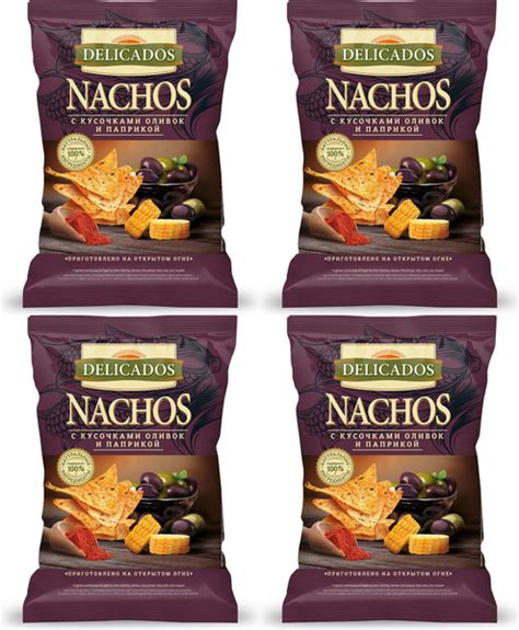 Начос кукурузные Delicados Nachos с кусочками оливок и паприкой ...