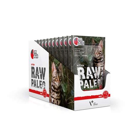 RAW PALEO KITTEN BEEF 12x100g mokra karma dla kociąt wołowina AP5