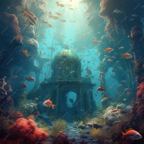 Premium AI Image | Fantasy world under water