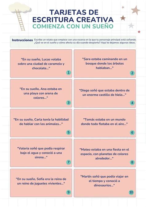 Tarjetas Para Trabajar La Escritura Creativa Profe Social