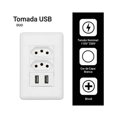 Tomada Parede Entradas Usb Carregador Universal Dispositivo Shopee Brasil