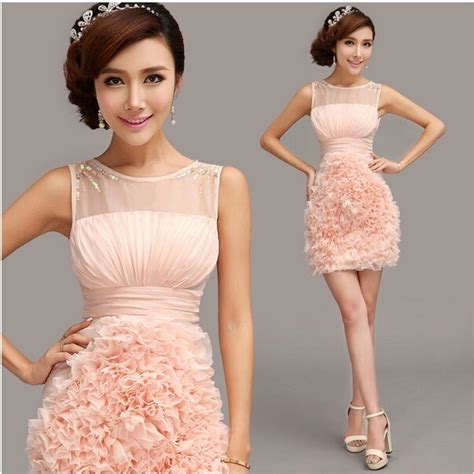 Free Shipping Mini Short Pink Formal Dresses Short Evening Prom Flower