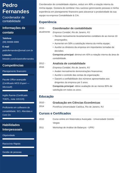 Modelo De Currículo Templates De Curriculum Vitae Prontos