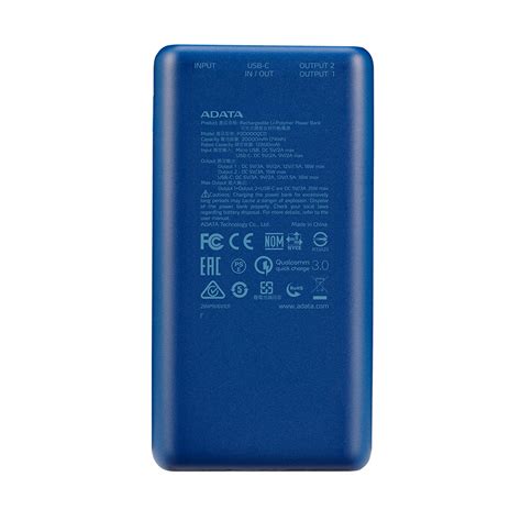 Bateria Portatil Power Bank 20000mAh ADATA P20000QCD Blue