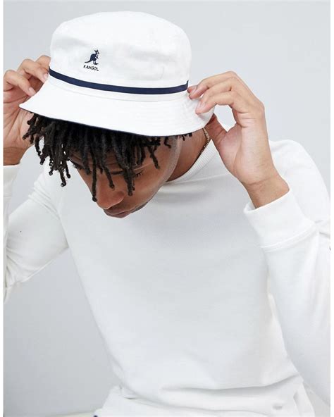 Kangol Stripe Lahinch Bucket Hat In White For Men Lyst