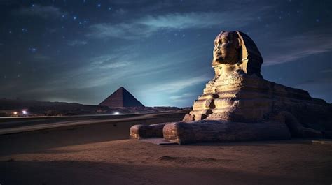 Premium AI Image | Night view of Sphinx