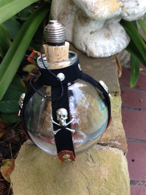 Glass Potion Bottle With Leather Strap Renaissance Pirate Etsy