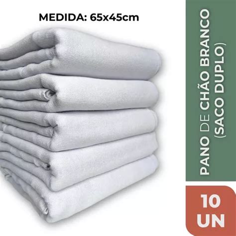 Kit 10 Pano De Chão Branco Grande Saco Duplo Algodão Atacado