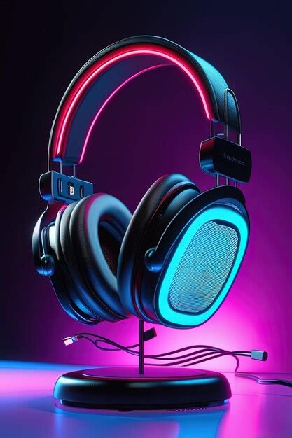 Premium AI Image | a pair of headphones with the led lights on.