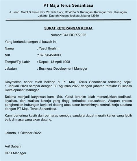 contoh surat paklaring  tepat panduan lengkap glints
