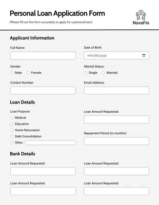 personal form templates venngage