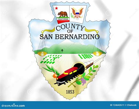 3D Seal of San Bernardino County California, USA. Stock Illustration ...