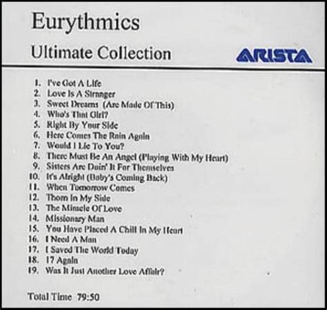 Eurythmics Ultimate Collection Us Cd R Acetate 348023