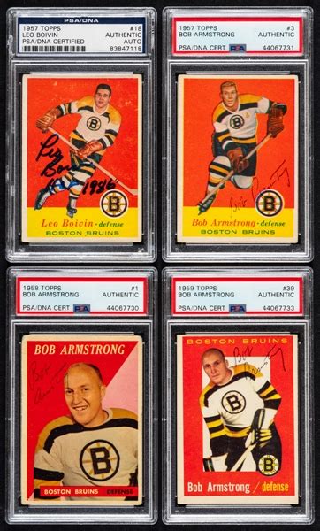 Lot Detail To Topps Signed Boston Bruins Hockey Cards