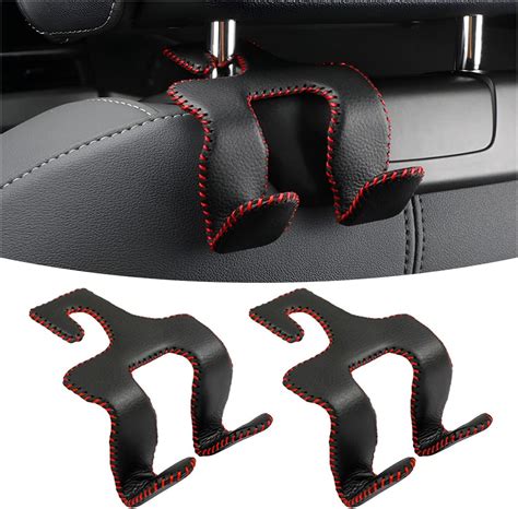 Amazon AUCELI Leather Car Seat Headrest Hook 2 In 1 Auto Back