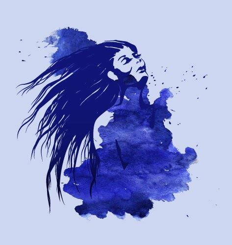 Nude Women On The Purple Watercolor Background Vector Image