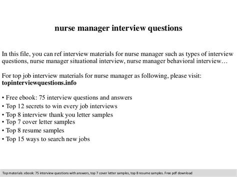 Nurse manager interview questions