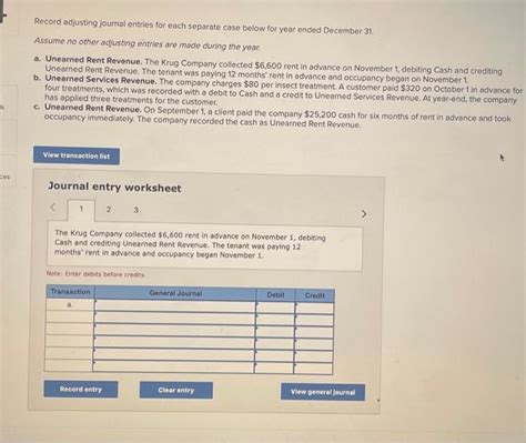 Solved Record Adjusting Journal Entries For Each Separate