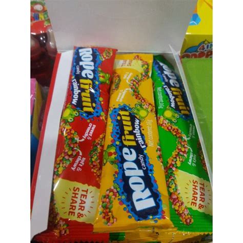 Rope fruit rainbow candy 30pcs | Shopee Philippines