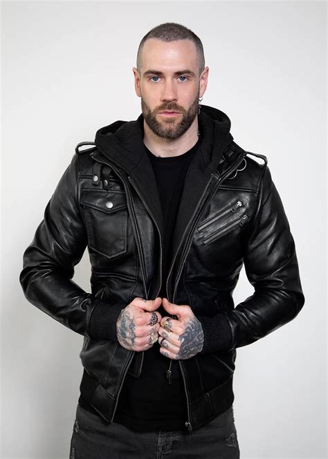 Buy Mens Onyx Black Hooded Leather Jacket | Luca Designs