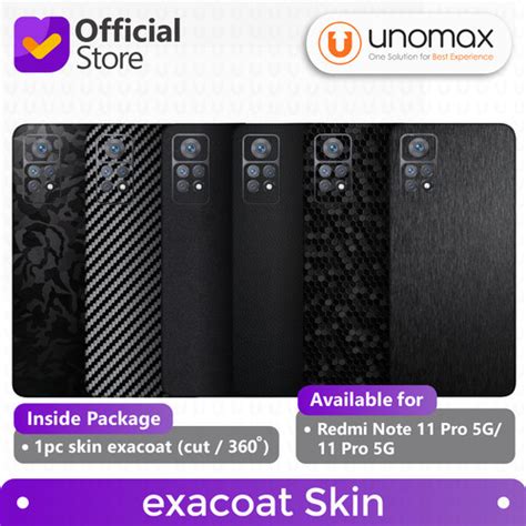 Promo Skin Exacoat Xiaomi Redmi Note 11 Pro 11 Pro 5g Garskin Matte Black Cut Back Only