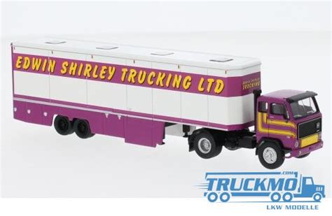 Brekina Edwin Shirley Volvo F89 1977 Box Semitrailer 85682 TRUCKMO