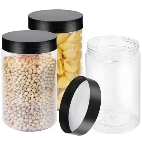 Veeogra Clearance Canning Jars Glass Jars 4 Size Single Clear Plastic Storage Jars Vacuum Proof