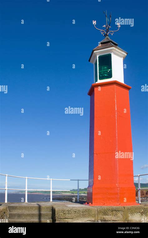 Watchet Harbour lighthouse Stock Photo - Alamy