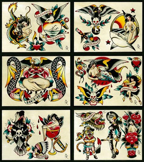 Tattoo Flash Set 12 By Brian Kelly 6 Sheets Etsy Flash Tattoo