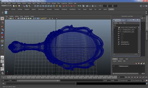 Antique Style Handheld Mirror D Model Ma Obj Max Ds C D