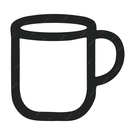 Contorno Vectorial De La Taza De Café Sobre Un Fondo Blanco Vector