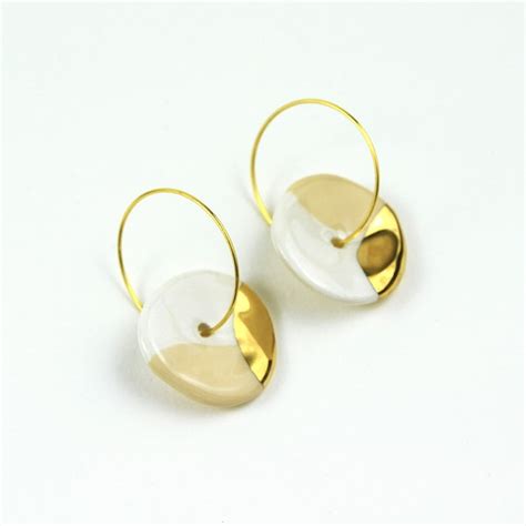 Nude Ceramic Earrings Etsy