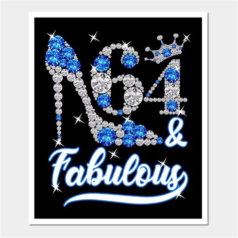 64th Birthday Queen And Fabulous Gift Idea Wall And Art Print 64th