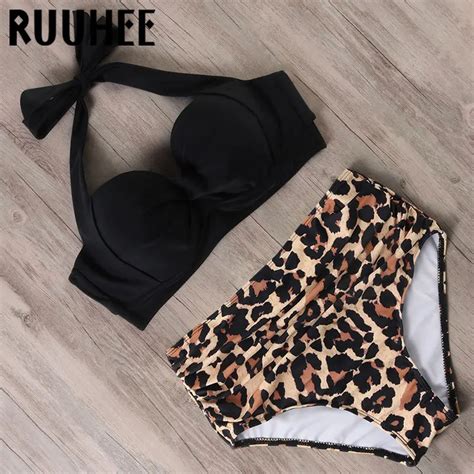 Ruuhee High Waist Bikini 2021 Women Bandage Swimwear Push Up Swimsuit