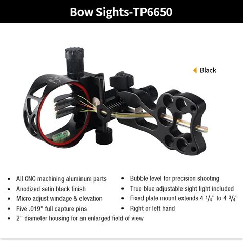 Topoint Tp6550 Compound Bow Sight Left Hand