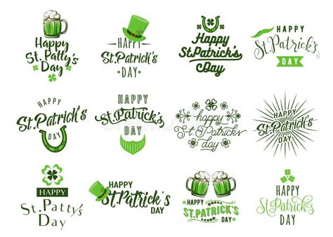 Vector Illustration Of Happy Patricks Day Typography Text Design Stock Vector Illustration Of