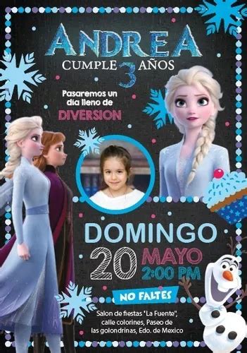 Invitacion Frozen Personalizada Anna Elsa Y Olaf Digital En