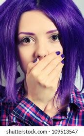 Portrait Punk Girl Purple Hair Stock Photo Shutterstock