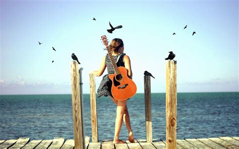 Girl With Guitar Wallpapers - Top Free Girl With Guitar Backgrounds - WallpaperAccess