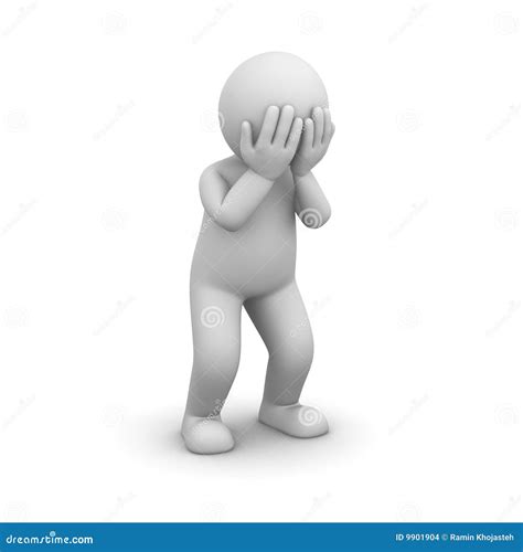 3d Character And Sadness Stock Illustration Illustration Of Pose 9901904