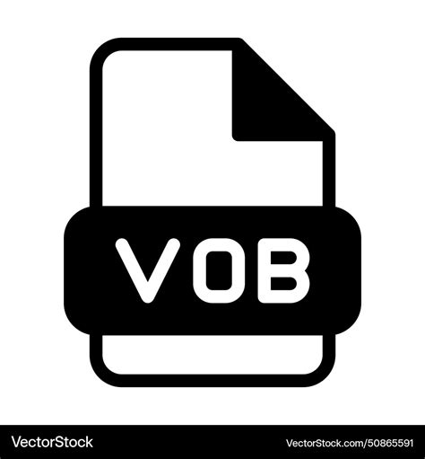 Vob File Format Video Icons Web Files Label Icon Vector Image