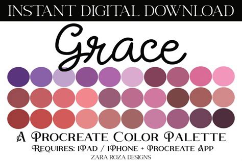 Grace Procreate Color Palette 30 Swatches