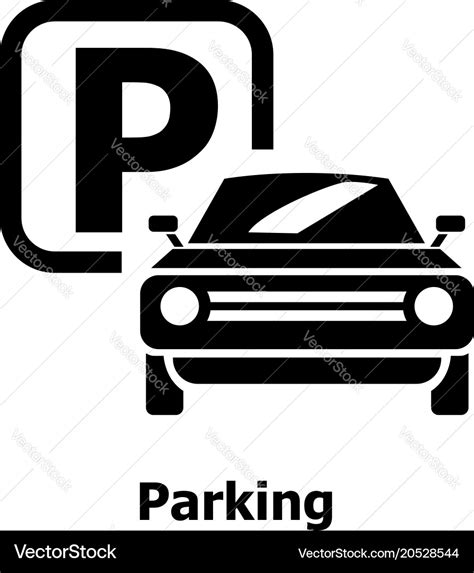 Parking Icon Simple Black Style Royalty Free Vector Image