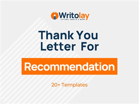 Thank You Letter for Recommendation: 4 Templates - Writolay