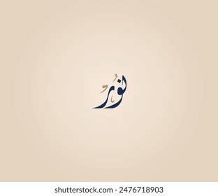 Noor Name Arabic Diwani Calligraphy Means Stock Vector (Royalty Free ...