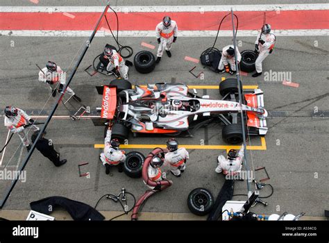 Fernando Alonso Esp Makes A Pitstop In The Mclaren Mercedes Mp