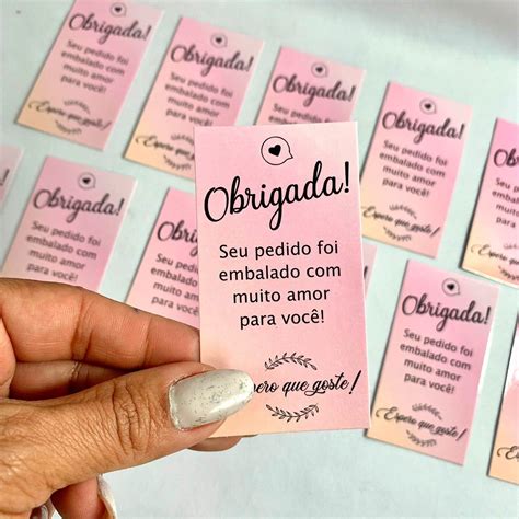 100 Cartões De Agradecimento Obrigado Pela Compra 5x9cm Cores Diversas Arte A Dois Gráfica