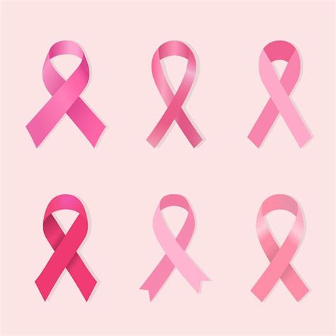 Premium Vector Breast Cancer Ribbons Set