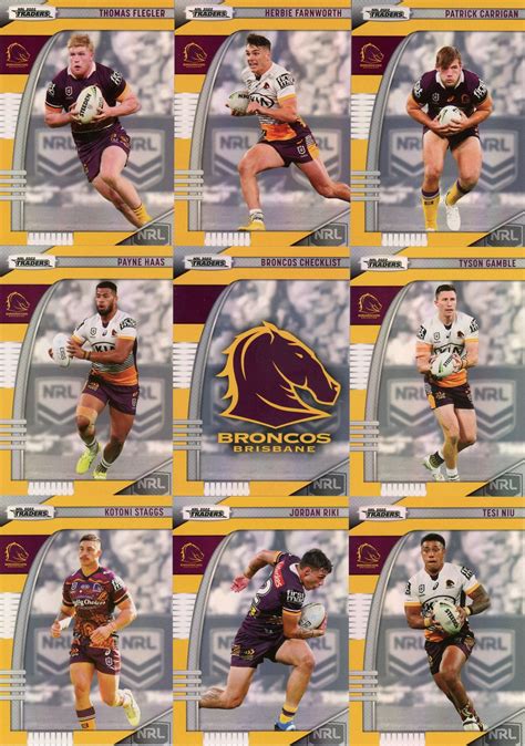 2022 Nrl Traders Pearl Special Team Set Brisbane Broncos Gold Coast