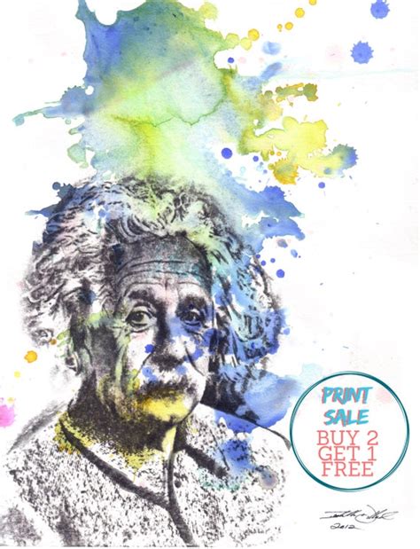 Albert Einstein Portrait Painting Art Print From Original | Etsy